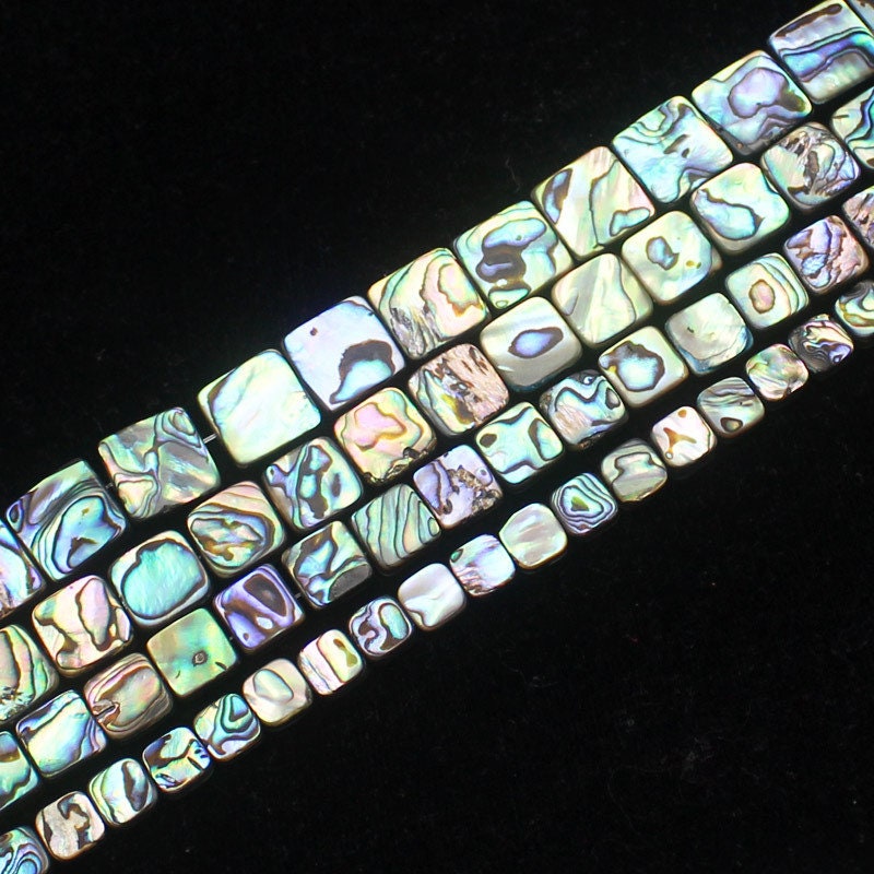 Abalone Shell Flat Square Beads 8mm 10mm 12mm 14mm 15''