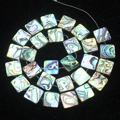 Abalone Shell Flat Square Beads 8mm 10mm 12mm 14mm 15''