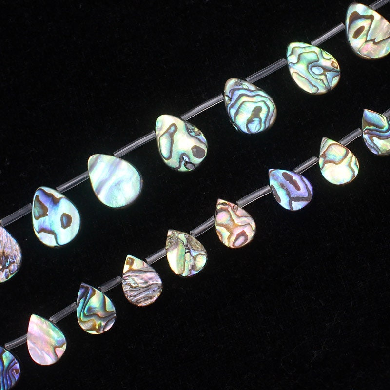 Abalone Shell Flat Teardrop Beads 10x14mm 13x18mm 15''