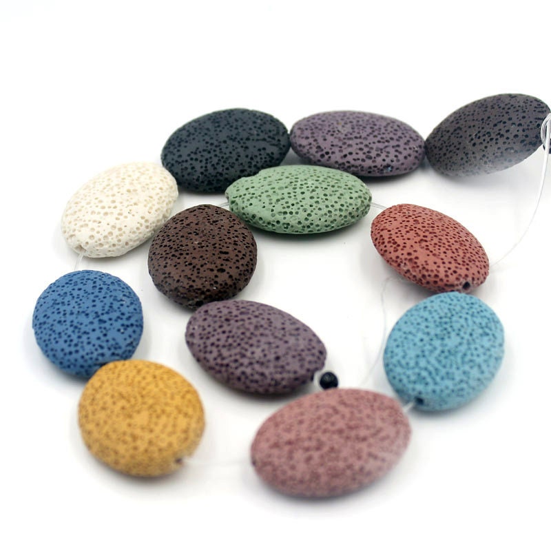 Rainbow Lava Oval Beads 20x25mm 24x32mm 15''
