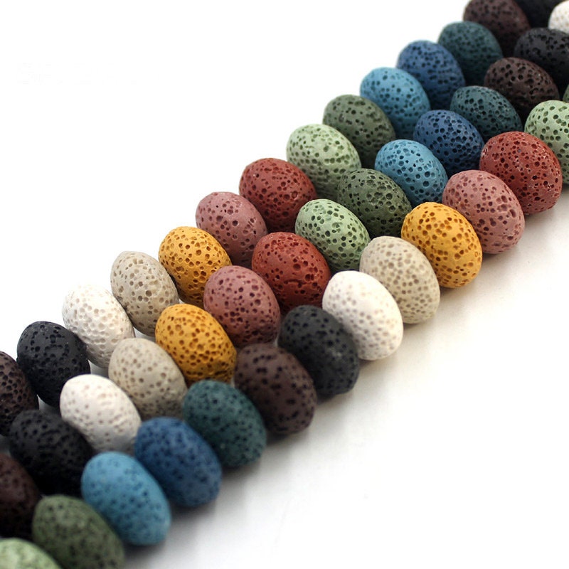 Perles de lave arc-en-ciel 10x15mm 15''