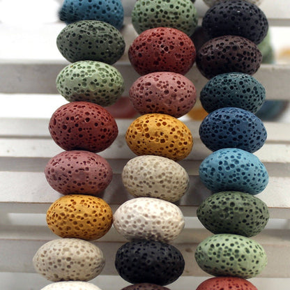 Rainbow Lava Beads 10x15mm 15''