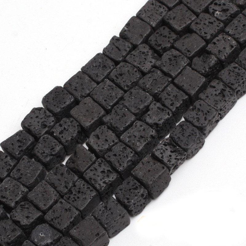 Lava Cube Beads 6mm 8mm 10mm 15''