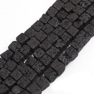 Lava Cube Beads 6mm 8mm 10mm 15''