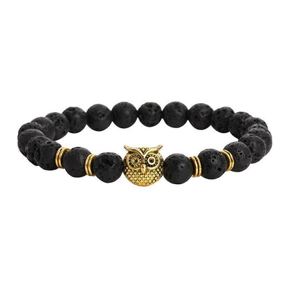 Lava Bracelet Animal Owl Head Charm Bracelets 8mm 7.5''