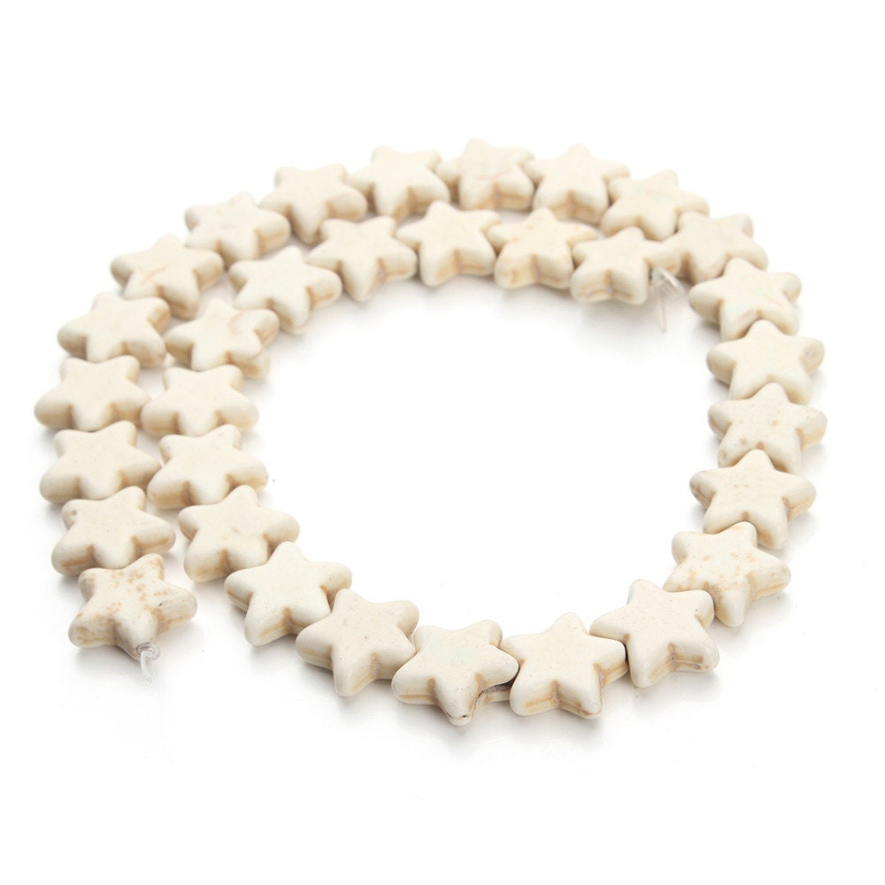 15mm Blue White Howlite Turquoise Star Beads 15''