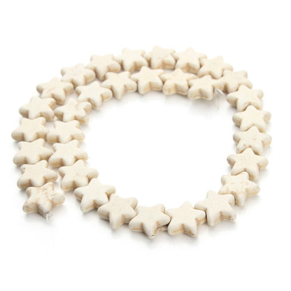 15mm Blue White Howlite Turquoise Star Beads 15''
