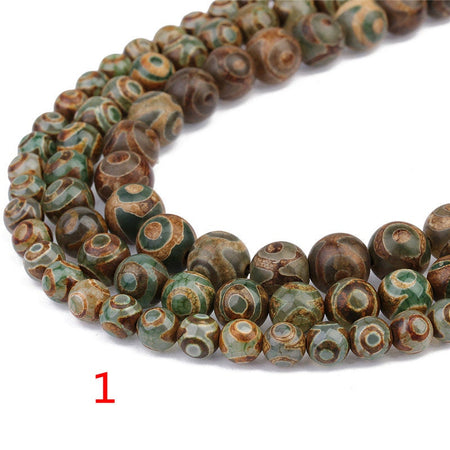 Perles d'agate dzi tibétaines 8 mm 10 mm 15''