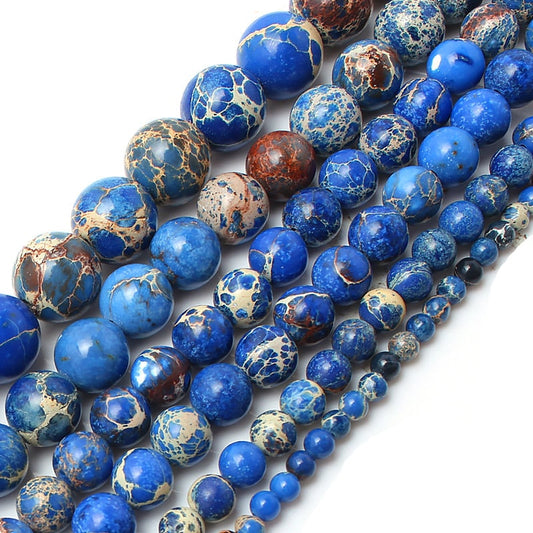 Blue Sea Sediment Imperial Jasper Beads 4mm 6mm 8mm 10mm 15''