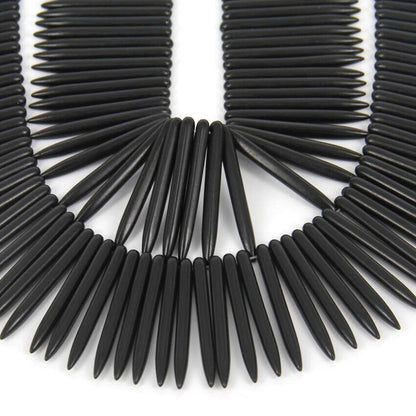 Ivory Black Howlite Turquoise Spike Pendant 20mm 25mm 30mm 35mm 40mm  50mm