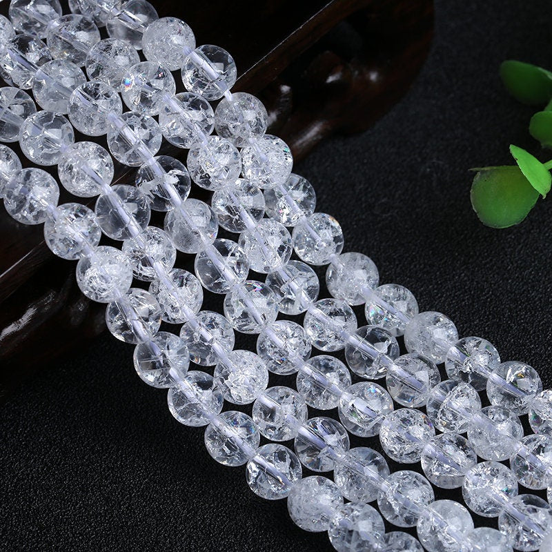 Cracked Crystal Quartz Beads 4mm 6mm 8mm 10mm 12mm 15''