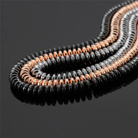 Perles rondelles en hématite 3x6 mm 15''