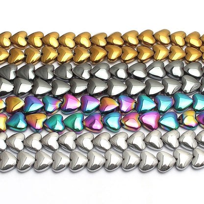 Hematite Heart Beads  5x6mm 15''