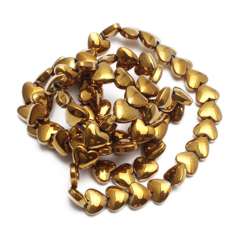 Hematite Heart Beads  5x6mm 15''