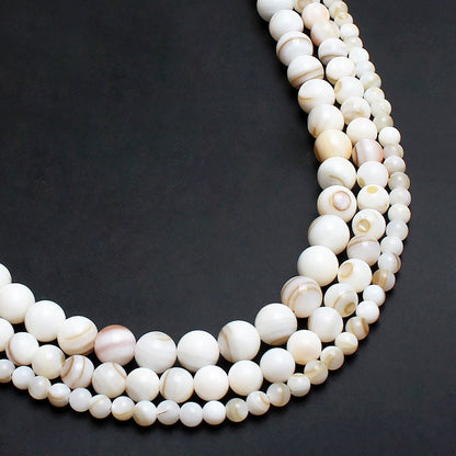 White Yellow Shell Beads  4mm 6mm 8mm 15''