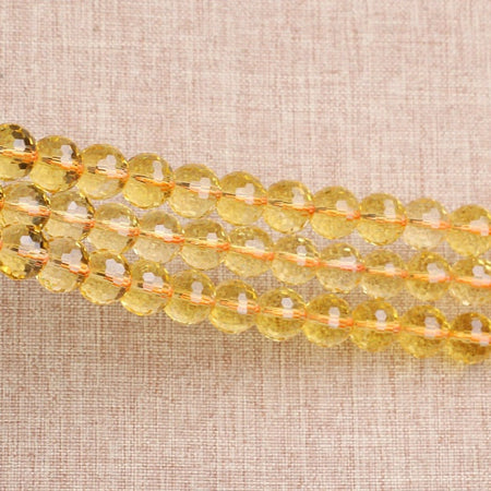 Citrine Faceted Beads 4mm 6mm 8mm 10mm 12mm 15''