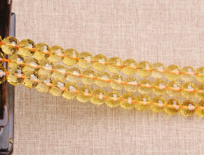 Citrine Faceted Beads 4mm 6mm 8mm 10mm 12mm 15''