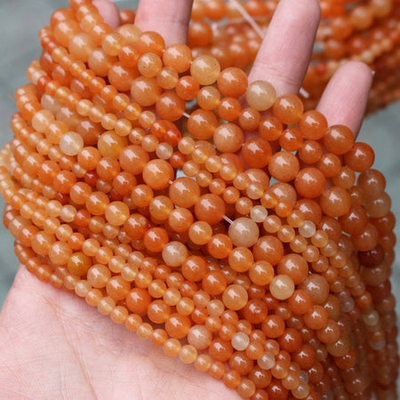Aventurine rouge, pierre précieuse naturelle, pierre ronde 4 mm 6 mm 8 mm 10 mm 15''