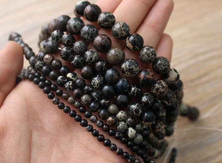 Black Sea Sediment Jasper 4mm 6mm 8mm 10mm 12mm 15''