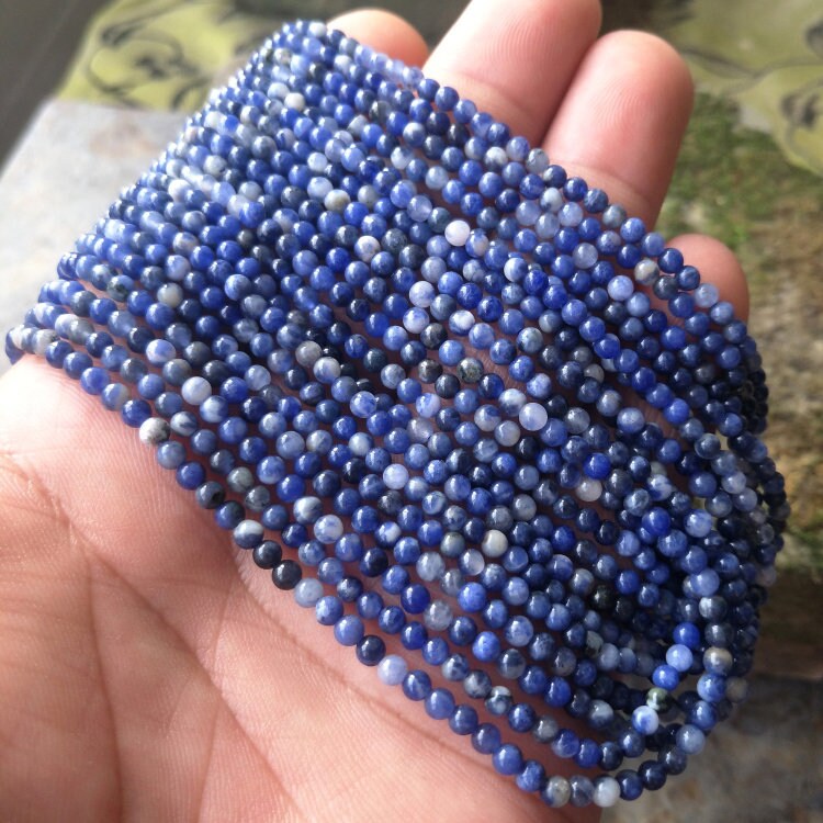 Naturlig ædelsten, 3 mm sten, Howlit, Ametyst, Onyx, Sodalit, Amazonit, Labradorit Rund 15''
