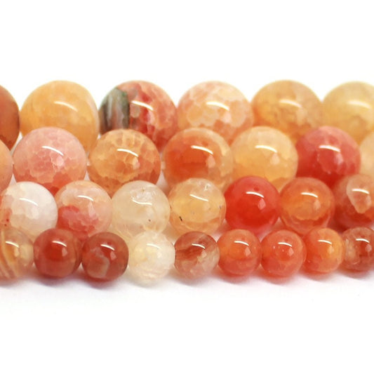 Cracked Carnelian Beads 6mm 8mm 10mm 12mm 15''