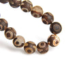 Perles d'agate tibétaine Dzi en agate mate 8 mm 10 mm 12 mm 15''