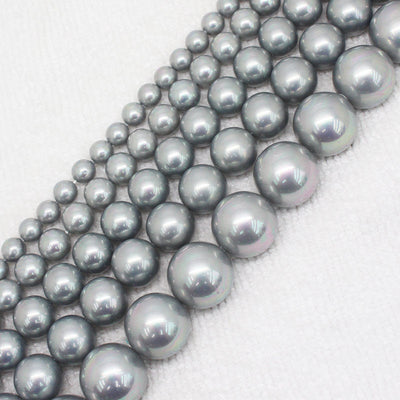 Gray Shell Pearl Beads 6mm 8mm 10mm 12mm 14mm 15''