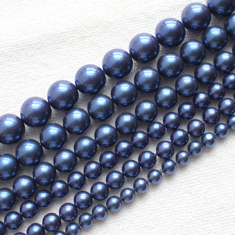 Blue Shell Pearl Beads 6mm 8mm 10mm 12mm 14mm 15''