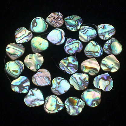 Abalone Shell Beads Flat Heart Beads 12mm 14mm 16mm 15''