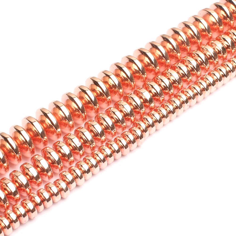 Rose Gold Hematite Rondelle Faceted Beads 2x4mm 3x6mm 4x8mm 15''