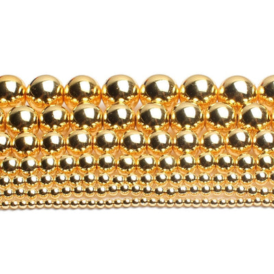 Gold Hematite Beads  4mm 6mm 8mm 10mm 12mm 15''