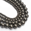 Perles de pierre de lave plaquées noires 4 mm 6 mm 8 mm 10 mm 15''