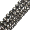 Perles de pierre de lave plaquées noires 4 mm 6 mm 8 mm 10 mm 15''
