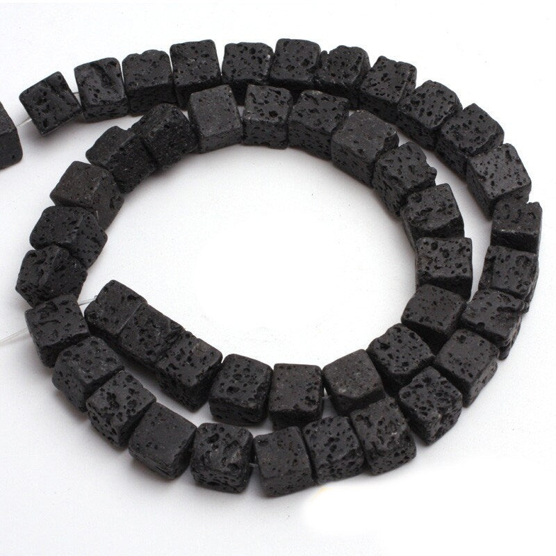 Lava Cube Beads 6mm 8mm 10mm 15''