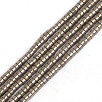Pyrite Rondelle Beads Natural Gemstone Beads 2x3mm 3x6mm 4x8mm 5x10mm 15''