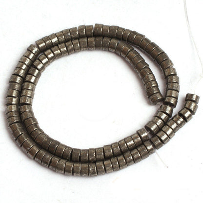Pyrite Rondelle Beads Natural Gemstone Beads 2x3mm 3x6mm 4x8mm 5x10mm 15''