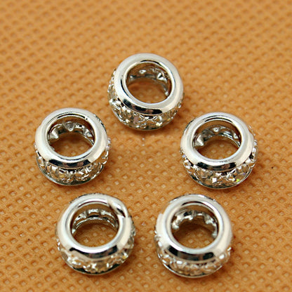 5x10mm Crystal Rhinestone Beads 10pcs