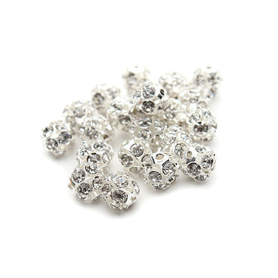 Gold Silver Pave Disco Ball 6mm 8mm 10mm 30pcs