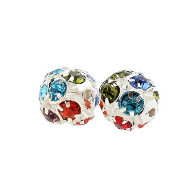 Gold Silver Pave Disco Ball 6mm 8mm 10mm 30pcs