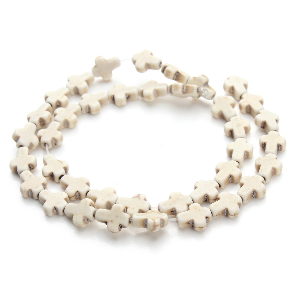 Perles en croix turquoise howlite 8x10mm 12x16mm 15''