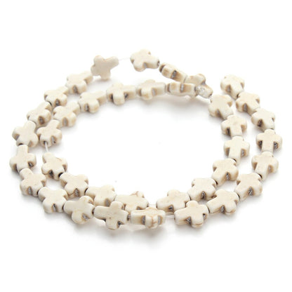 Perles en croix turquoise howlite 8x10mm 12x16mm 15''