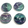 Pendentif donut en fluorite violet-vert 30 mm 1 pièce