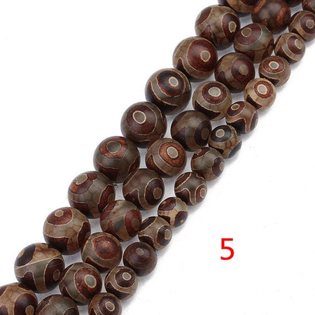 Perles d'agate dzi tibétaines 8 mm 10 mm 15''