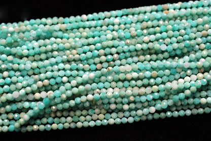 Amazonite Faceted Beads 2mm 3mm 4mm 15''