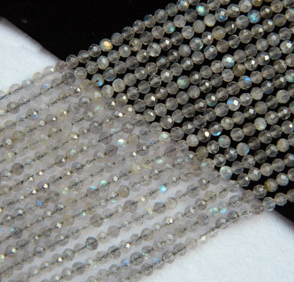 Labradorite Faceted Beads 2mm 3mm 4mm 15''
