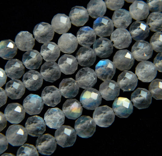 Labradorite Faceted Beads 2mm 3mm 4mm 15''