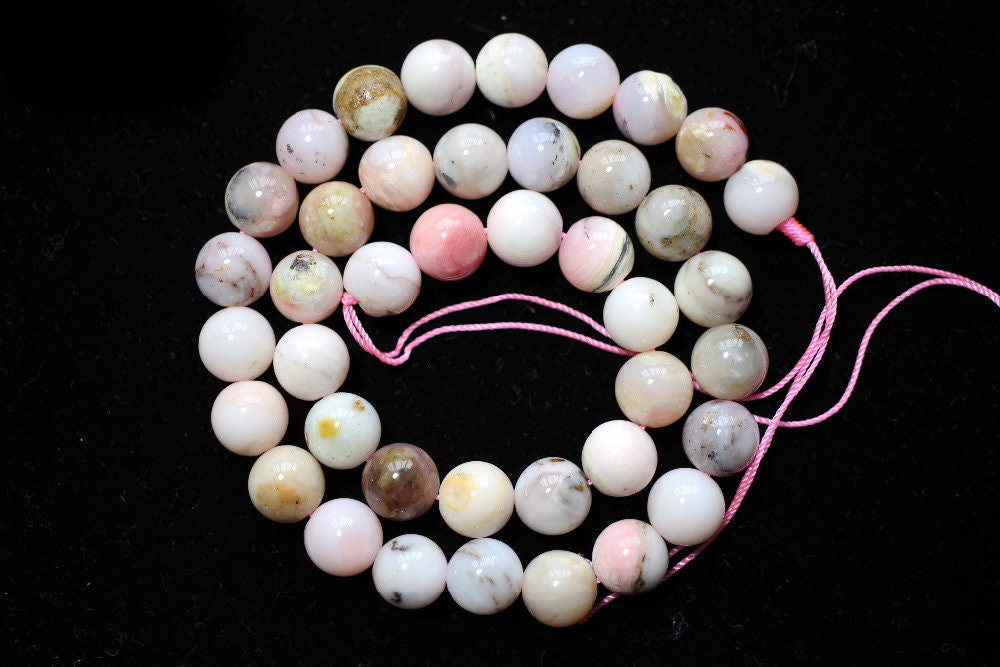 Lyserøde opalperler Naturlige ædelstensperler 4mm 6mm 8mm 10mm 15''