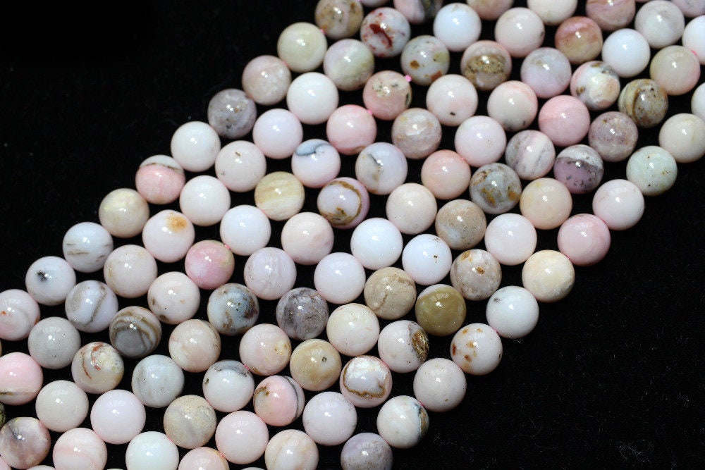 Lyserøde opalperler Naturlige ædelstensperler 4mm 6mm 8mm 10mm 15''