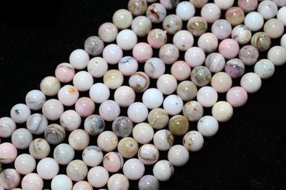 Lyserøde opalperler Naturlige ædelstensperler 4mm 6mm 8mm 10mm 15''