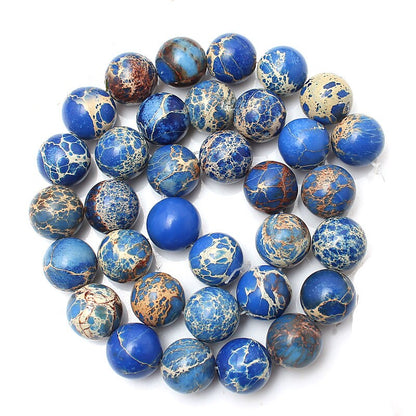 Blue Sea Sediment Imperial Jasper Beads 4mm 6mm 8mm 10mm 15''